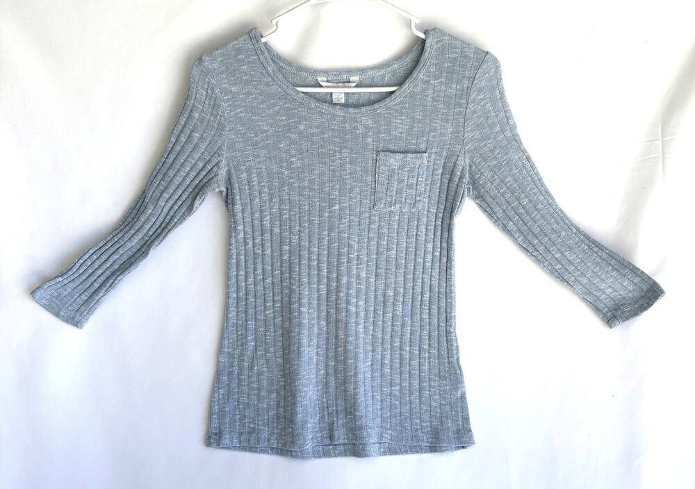 New York & Company Women's Ribbed Blue Lightweight Sweater size M
